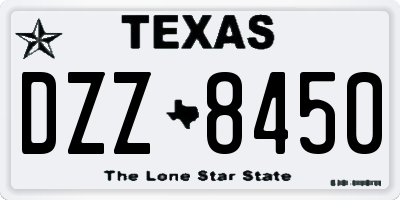 TX license plate DZZ8450