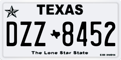 TX license plate DZZ8452