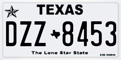 TX license plate DZZ8453