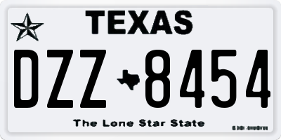 TX license plate DZZ8454