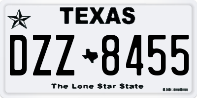 TX license plate DZZ8455