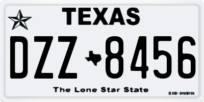 TX license plate DZZ8456