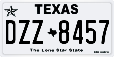 TX license plate DZZ8457