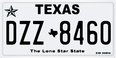 TX license plate DZZ8460