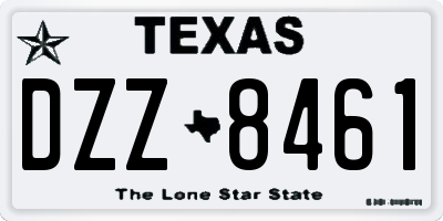 TX license plate DZZ8461
