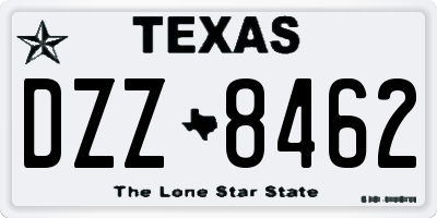 TX license plate DZZ8462