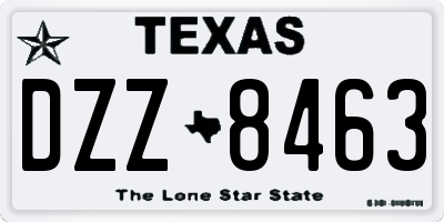 TX license plate DZZ8463