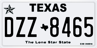 TX license plate DZZ8465