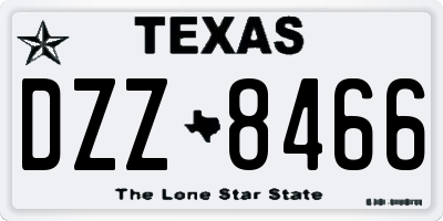 TX license plate DZZ8466