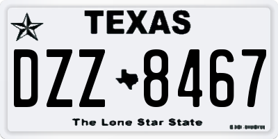 TX license plate DZZ8467