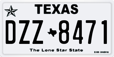 TX license plate DZZ8471