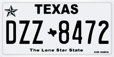 TX license plate DZZ8472