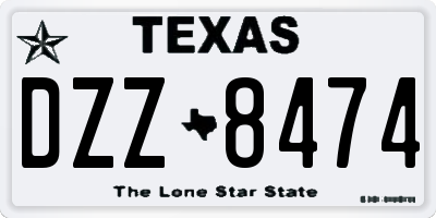 TX license plate DZZ8474