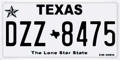 TX license plate DZZ8475