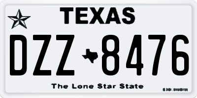 TX license plate DZZ8476