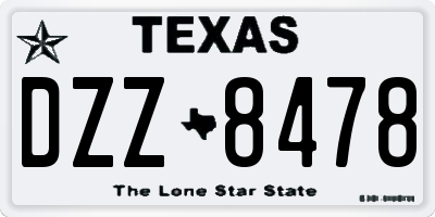 TX license plate DZZ8478