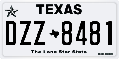 TX license plate DZZ8481