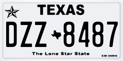 TX license plate DZZ8487