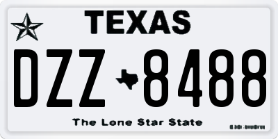 TX license plate DZZ8488