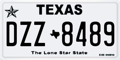 TX license plate DZZ8489