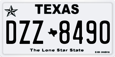 TX license plate DZZ8490