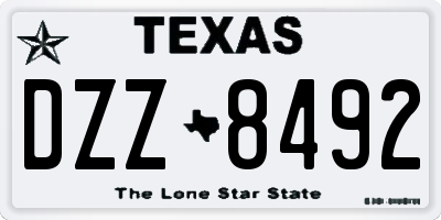 TX license plate DZZ8492