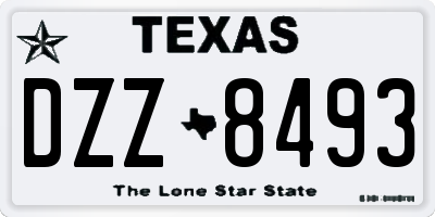 TX license plate DZZ8493