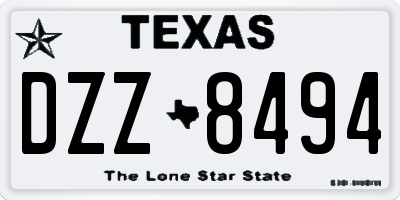 TX license plate DZZ8494