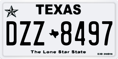 TX license plate DZZ8497