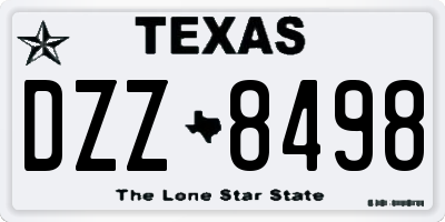 TX license plate DZZ8498