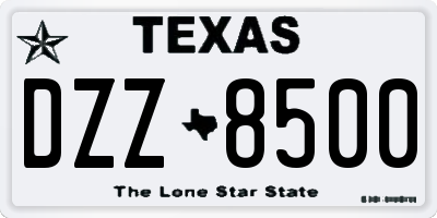 TX license plate DZZ8500