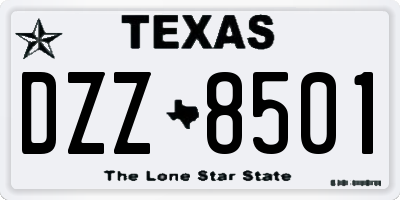 TX license plate DZZ8501