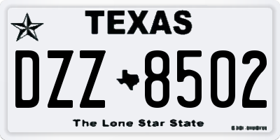 TX license plate DZZ8502