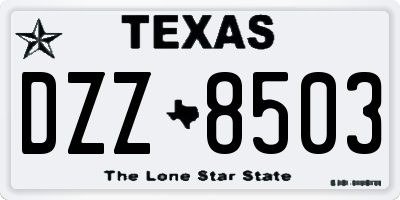 TX license plate DZZ8503