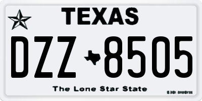 TX license plate DZZ8505