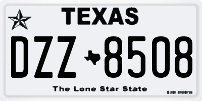 TX license plate DZZ8508