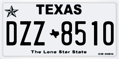 TX license plate DZZ8510