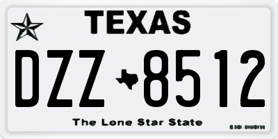 TX license plate DZZ8512