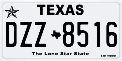 TX license plate DZZ8516