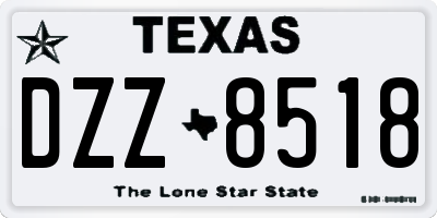 TX license plate DZZ8518