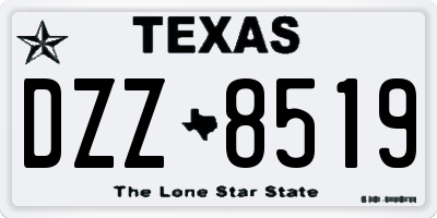 TX license plate DZZ8519