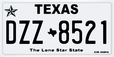 TX license plate DZZ8521