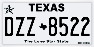 TX license plate DZZ8522