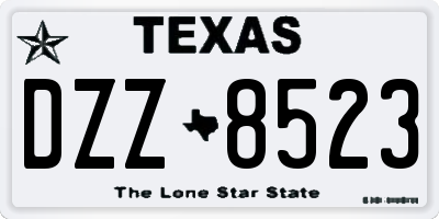 TX license plate DZZ8523