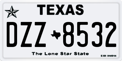 TX license plate DZZ8532