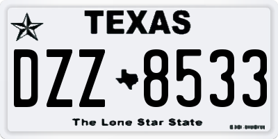 TX license plate DZZ8533