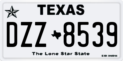 TX license plate DZZ8539