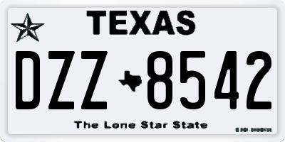 TX license plate DZZ8542