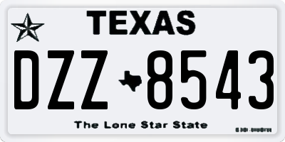 TX license plate DZZ8543