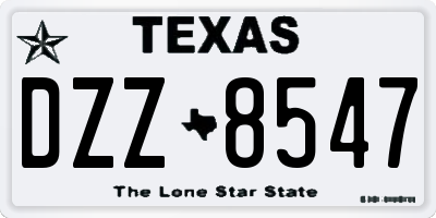 TX license plate DZZ8547